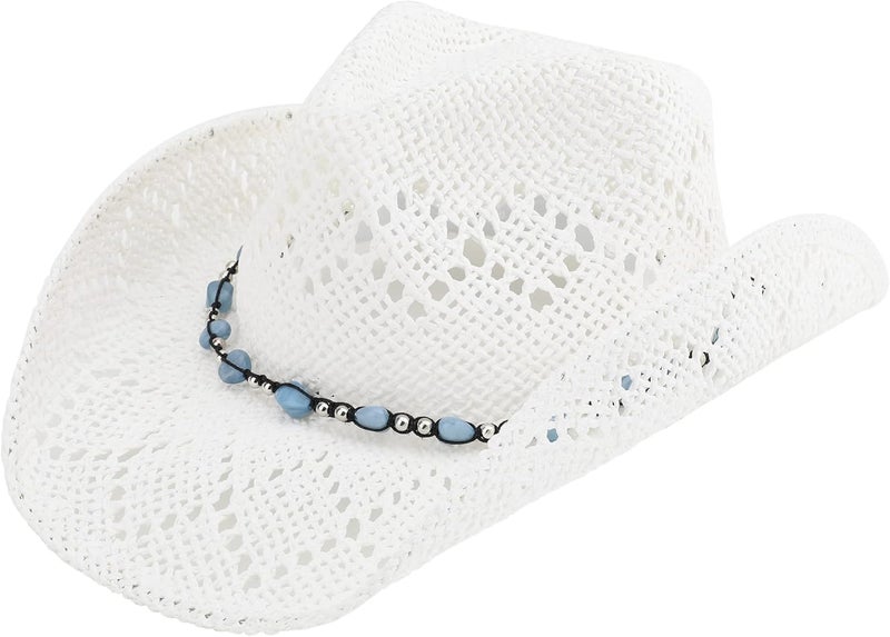 Pro Celia Men Women Cowgirl Straw Western Cowboy Hat - Image 1